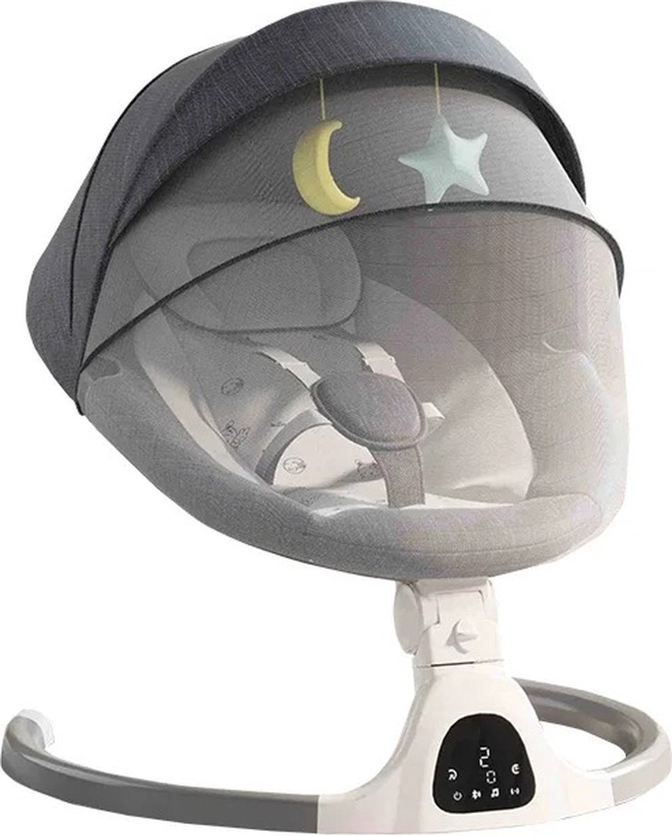 Baby wipstoel - Baby stoel - Schommelstoel Baby - Elektrische Schommelstoel - Bluetooth - 0-30 maanden - Grijs