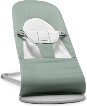 BabyBjörn Wipstoel Balance Soft - Geweven-Jersey - Lichtsalie-Grijs - Ergonomisch - Verstelbaar - Inklapbaar