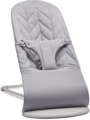 BabyBjörn Wipstoel Bliss - Geweven Kroonblad quilt - Lichtgrijs - Ergonomisch - Verstelbaar - Inklapbaar