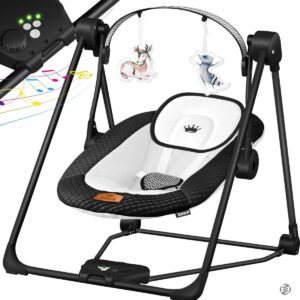 Equivera Wiegstoel Baby - Wipstoel - Wipstoel Baby - Schommelstoel Baby - Babystoel - Baby Stoeltje Zitten Voor Thuis - Babyswing