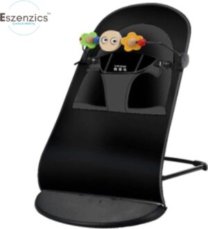 Eszenzics™ Wipstoel - Zwart - Lichtgewicht schommelstoel - Baby Bouncer - Compact inklapbaar