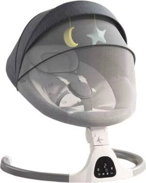 J&R Elektrische Wipstoel - Wipstoel - Babystoel - Baby Swing - Schommelstoel - Elektrisch - Afstandsbediening - Bluetooth voor muziek - Grijs