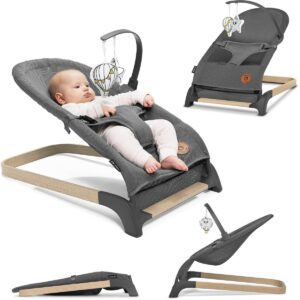Lionelo June Air – Babyschommel – tot 9 kg – 3-punts veiligheidsgordels – Lichtgewicht – Mesh Bekleding – Plat Opvouwbaar – Natuurlijke Schommelbeweging – EN 12790 Gecertificeerd