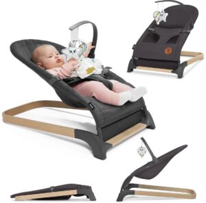 Lionelo June - Babyschommel - tot 9 kg - 3-punts veiligheidsgordels - Lichtgewicht - Natuurlijke Schommelbeweging - Ergonomisch - Afneembare Speelboog - Plat Opvouwbaar - Zachte Bekleding - EN 12790 Gecertificeerd