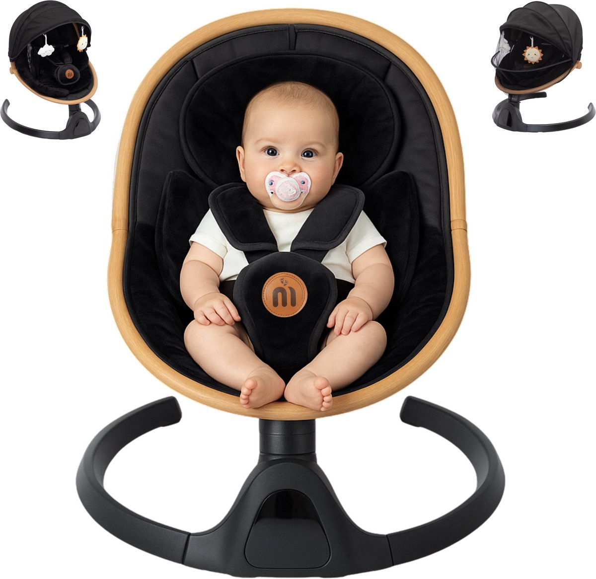 MATTI® - Elektrische Wipstoel - Wipstoel Baby - Babyschommel - Baby Swing - Incl. Bluetooth & Afstandsbediening