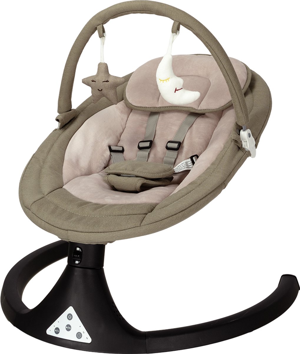 Novi at Home Nola Swing Wipstoel - Taupe/Beige - Voorzien van 12 melodieën - Geschikt tot 9kg - Geschikt vanaf de geboorte
