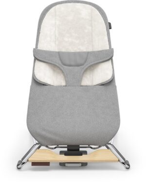 UPPAbaby - Mira Stella - Wipstoel - Bouncer - Grijs - Zilveren frame met houten voet - Baby en Peuter - 2-in-1 Schommelstoel - Relax