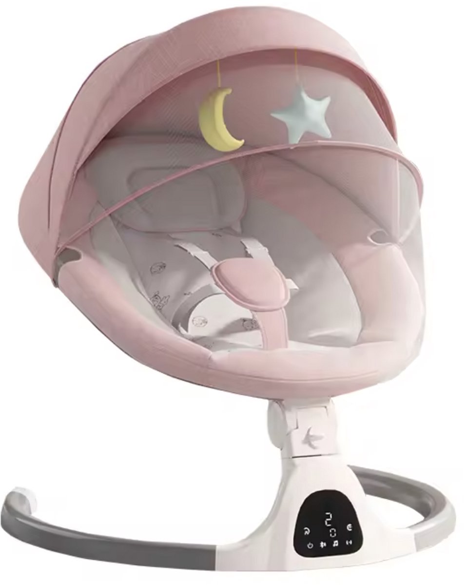 Varnox Elektrische Wipstoel - Wipstoel - Babystoel - Baby Swing - Schommelstoel - Elektrisch - Afstandsbediening - Bluetooth voor muziek - Roze