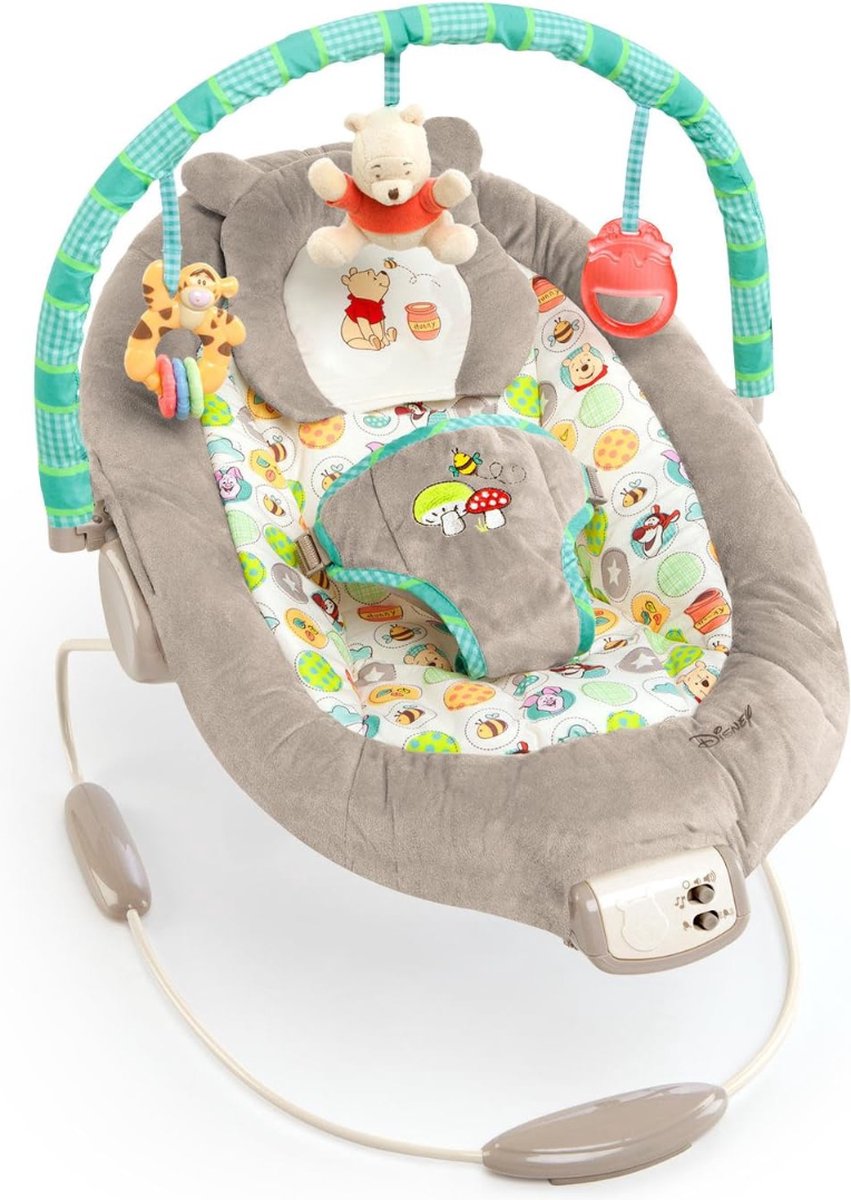 White-Label® Elektrische Schommelstoel Baby - Baby Swing - Wipstoel Baby's met Speelboog - Grijs