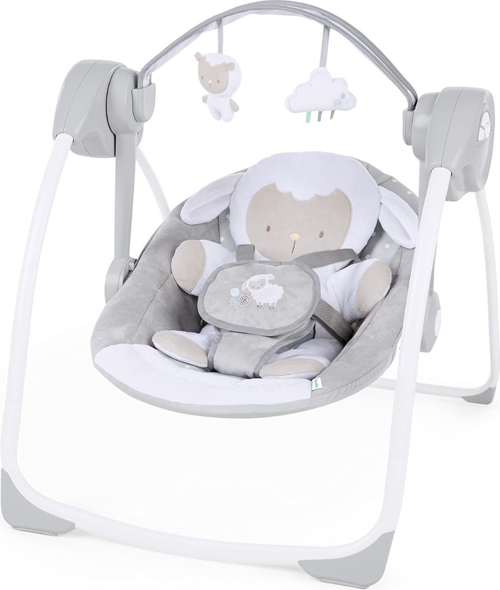 White-Label® Elektrische Schommelstoel Baby - Baby Swing - Wipstoel Baby's met Speelboog - Grijs
